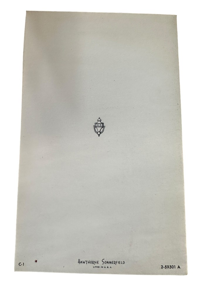 Vintage Mid Century Christmas Greeting Card Red Barn Snowy Lane Birch