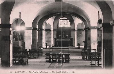 Historic RPPC of St. Paul's Cathedral Crypt Chapel - London Postcard