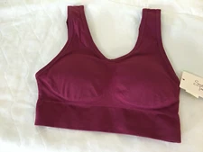 Secret Treasures Women's Seamless Wirefree Comfy Bra Light Removable Pad Red