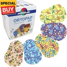 ® Bamboo Boys Eye Patches, 50/Box (Medium Size, 2-4 yrs) Blue Camo Pack