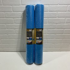 NEW - Lot of 2 CAP Yoga Mat Exercise Fitness Pilates Gym Pad Non-Slip 1/4" BLUE