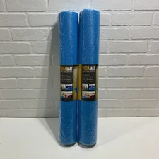 NEW - Lot of 2 CAP Yoga Mat Exercise Fitness Pilates  Gym Pad Non-Slip 1/4" BLUE