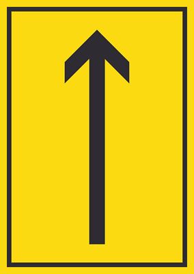Richtungspfeil hoch Schild hochkant schwarz gelb Pfeil