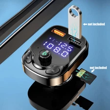 Car Charger Bluetooth 5.0 FM Transmitter 2 USB Car Interior Fast Charging