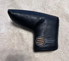 SiZEMORE PU Leather Black Blade Putter Head Cover Magnetic Closure Black Inside