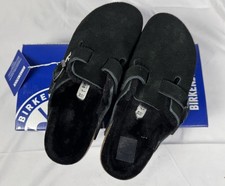 NIB: Birkenstock Boston Shearling Black Suede Medium width sz 38, 39 179 retail