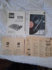 Dual 1219 Turntable Vintage Operation and specification, technical manuals.