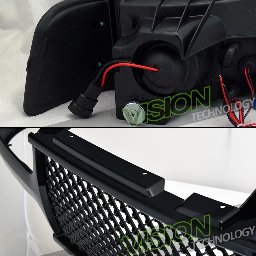 Farol projetor LED halo preto K2 + para-choque YD + grade de malha para 99-02 Silverado - Imagem 3 de 4