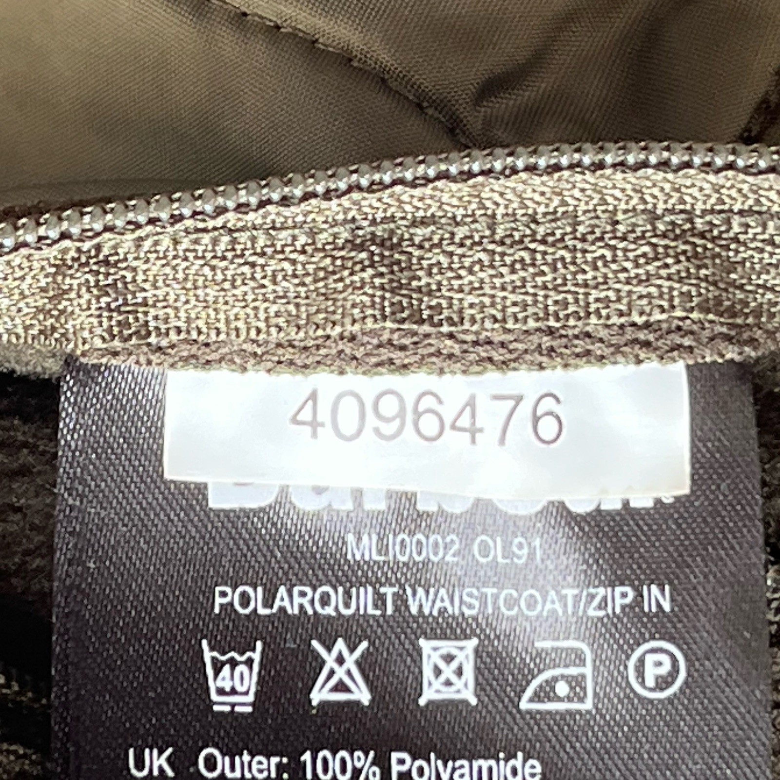 Barbour Vest Polarquilt Waistcoat Zip In Liner Mens M Green Luxury Casual Preppy image 10