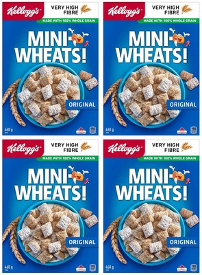 Mini Wheats Original Breakfast Cereal, 460g (4 Pack)