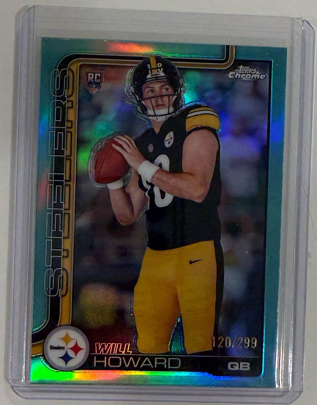 Topps Chrome 2025 Rookie Will Howard Teal Refractor /299 #321 Steelers NFL