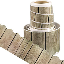 49.2 Ft Bulletin Board Borders Wood Look Classroom Decoration Scalloped Self Adh