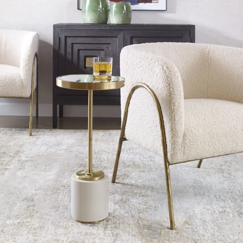 Uttermost Laurier White Drink Table - Picture 1 of 1