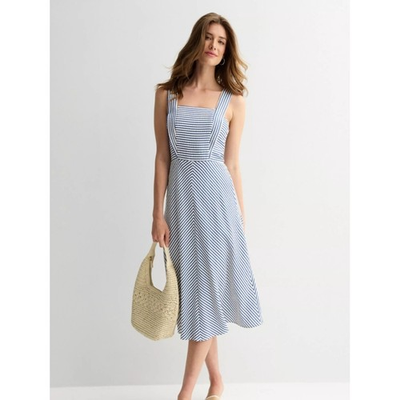 #ad Draper James blue and white stripe midi dress size M $35.00