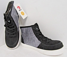 BILLY Footwear Haring Essential Hi Top Black Sparkle Glitter Zip Sneaker Girls 1