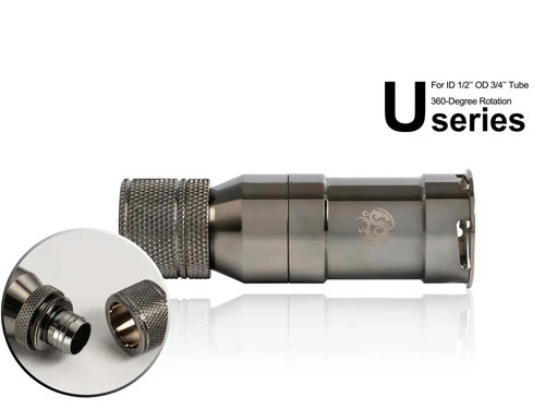 Bitspower Black Sparkle Quick-D Compression Fitting ID 1/2" x OD 3/4" [Open Box]