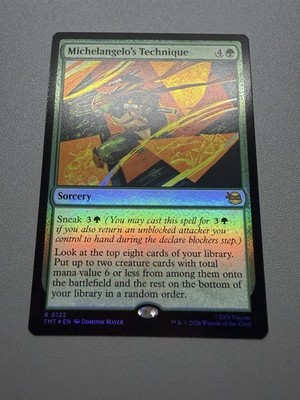 Michelangelo's Technique RARE R 0122 TMT MTG TMNT NM/M Foil