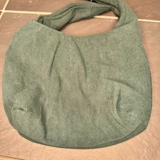 New Green Corduroy Tote Bag BOOM! Beauty Twist Handle Hobo Shoulder Holiday Bag