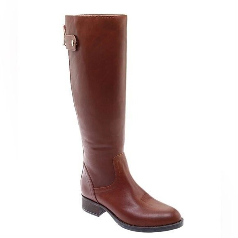Nuevo Botín De Montar Steve Madden Cognac Marrón Con Cremallera Talla 6W - Imagen 2 de 4