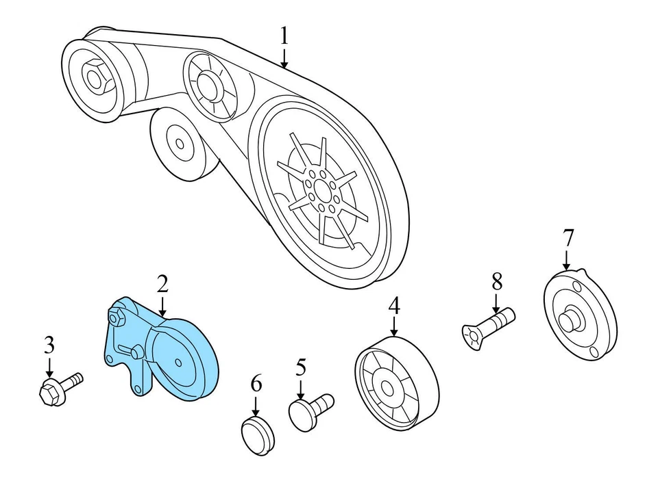 Audi R8 2008-2012 2014-2015 - Tensor transmisión/cinturón serpentino 07L903133 Foto 3 de 4
