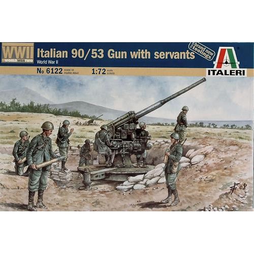 1:72 Italeri Italian 90/53 Gun C/Fig.Kit IT6122 Modellino