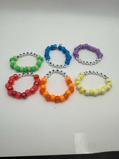 6 Handmade Pony Bead Bracelets for Kids Girls Boys Birthday Gifts