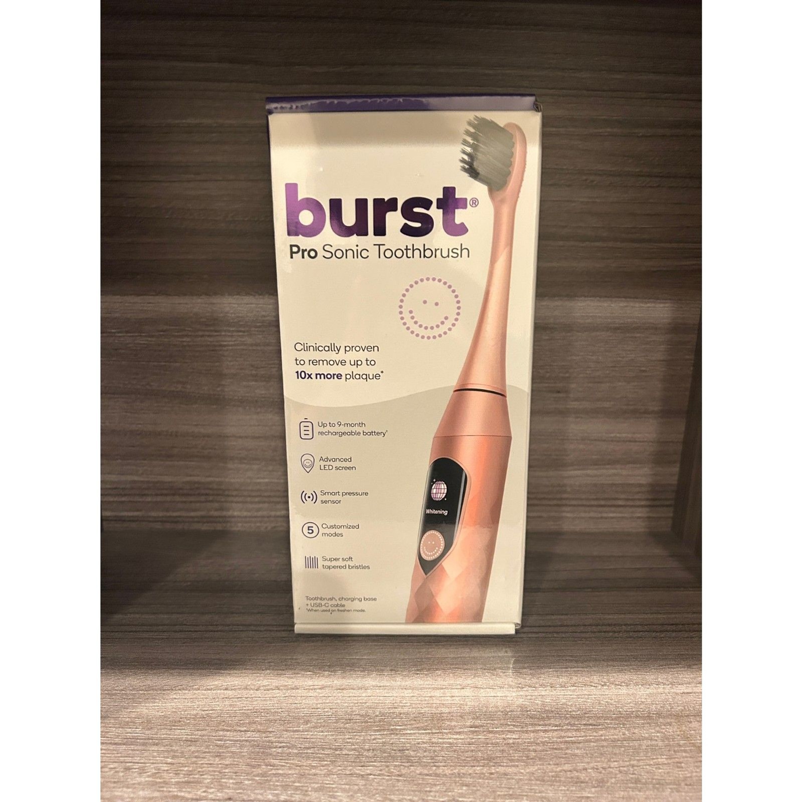 Burst Pro Sonic Advanced Electric Toothbrush for Adults Rose