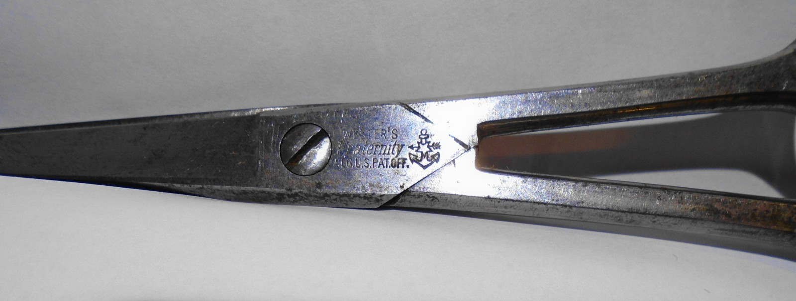 Vintage 8" Wester Bros Fraternity Barber Scissors Germany with Leather Sheath