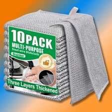 10 Pieces Dishwashing Cloth Premium Metal Wire Multipurpose Dishwashing Cleaning