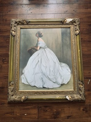 Vintage Joanne Pemberton-Longman ''Sound of Music'' JPL vergoldeter Gold gerahmter Druck