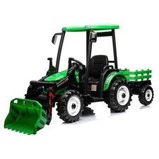 24v Ride On Tractor With Trailer Front Loader Kids Battery Powered Electric Toys