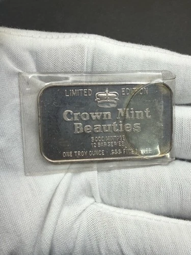 Vintage Crown Mint Beauties 1 oz .999 Silver Art Bar July Adult Bullion