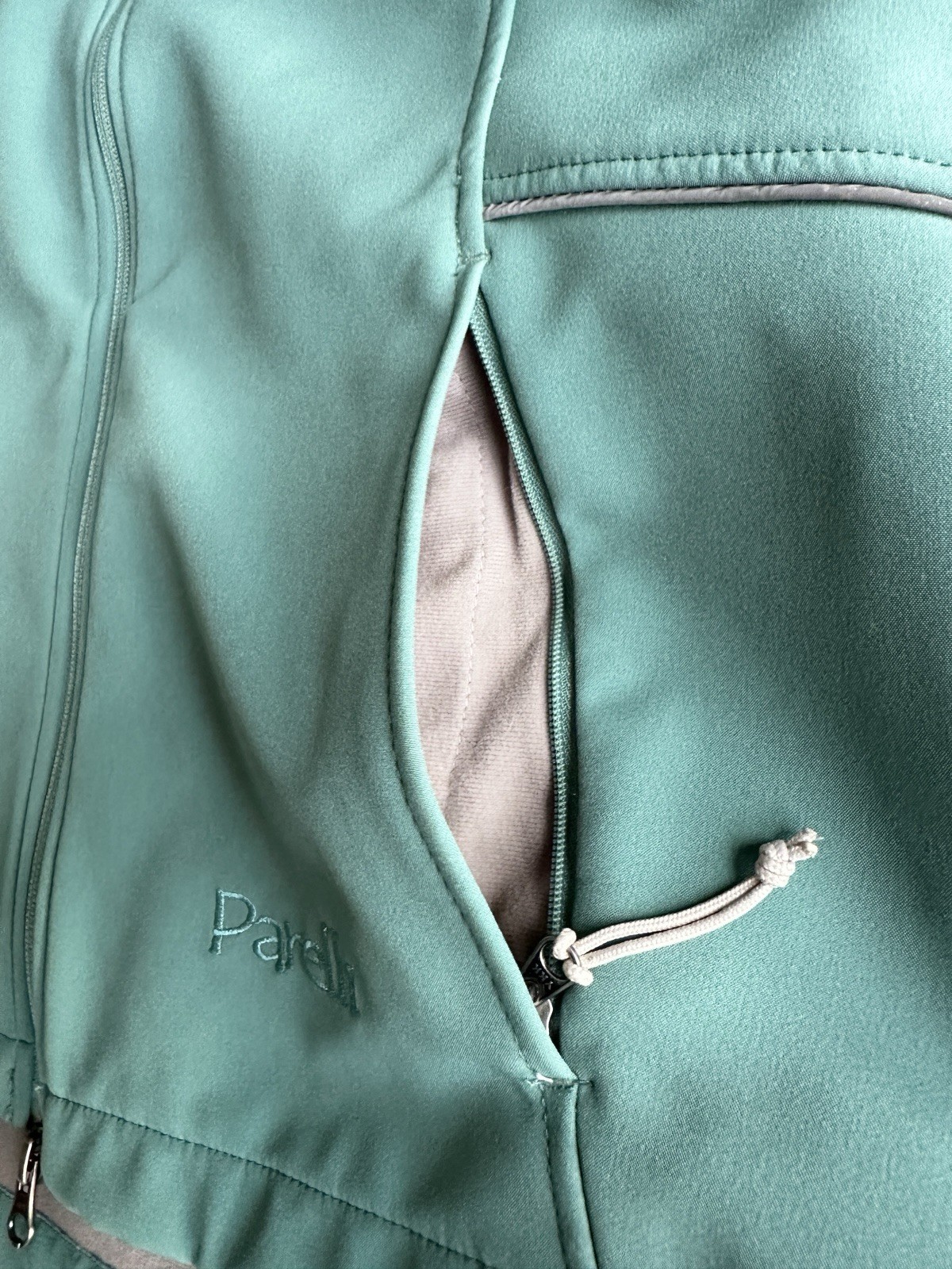 Parelli Equestrian Riding Vest Jacket Womens M Teal Green Full Zip Fleece Pocket