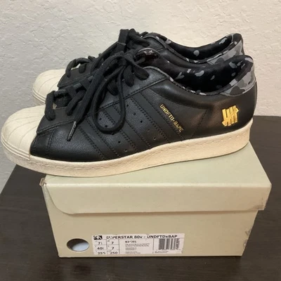 adidas Undefeated x A Bathing Ape x Superstars 80v Black for Sale