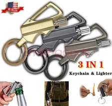 3 in 1 Portable Multitool Permanent Match Lighter Striker Fire Starter Survival