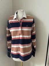 Joules Multi Striped Rugby Shirt Size Uk 12