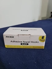 Docrok 6 Pack Stainless Steel Heavy Duty Adhesive Towel Hooks for Bathrooms, Kit