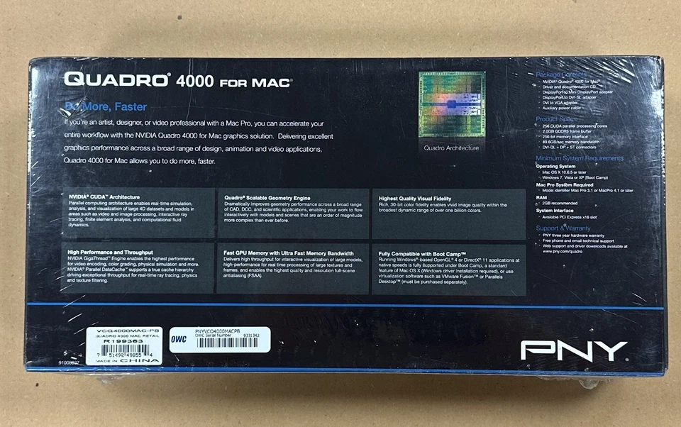 Nvidia Quadro 4000 for Mac Graphics Card 2GB GDDR5 PCIe 3.0 x16 SEALED IN BOX - Image 2 of 2