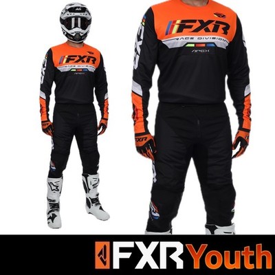 2026 FXR YOUTH Motocross Kit Combo JUNGEN FXR MX APEX ORANGE MX Kit - alle Größen