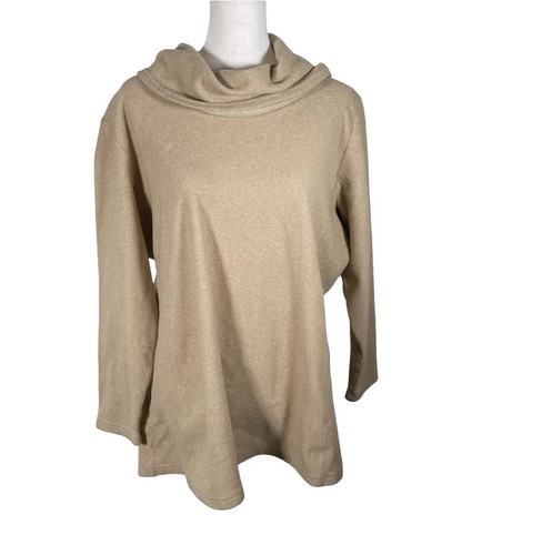 Pull Col Zip Lands End Noir Taille 1X (16W-18W) - Occasion Très Bon état, Doux Et Pratique