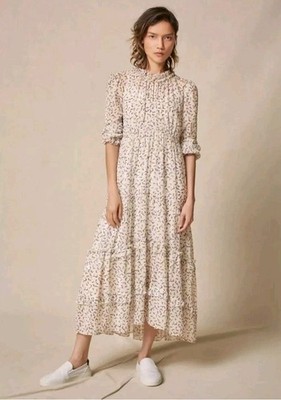 ME+EM Dress Wild Meadow Floral Print Maxi UK 6 Georgette Tiered Boho
