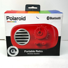 NIB Polaroid Retro Wireless Bluetooth Speaker Red Portable Wireless Speaker
