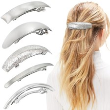 5 Pcs Large Metal Hair Clips - French Hair Barrettes for Women