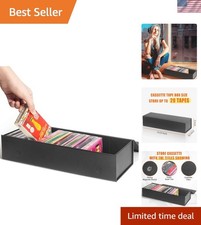 Cassette Tape Storage Box, Cassette Tape Holder 14.25 x 4.5 x 3 Inch, Store U...