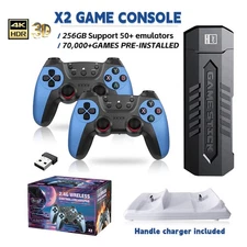 256GB 71000+ Retro Games Video Game Console TV Stick 4K HDMI Wireless Controller