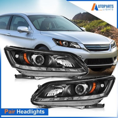 PAIR/SET Projector Headlight Assembly For Honda Accord Sedan 2.4L l4 2013-2015