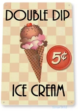 TIN SIGN Ice Cream Metal Décor Wall Art Store Kitchen Candy Bar A434