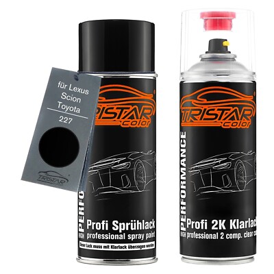 Autolack 2K Spraydosen Set für Lexus Scion Toyota 227 Black Basis 2K Klarlack