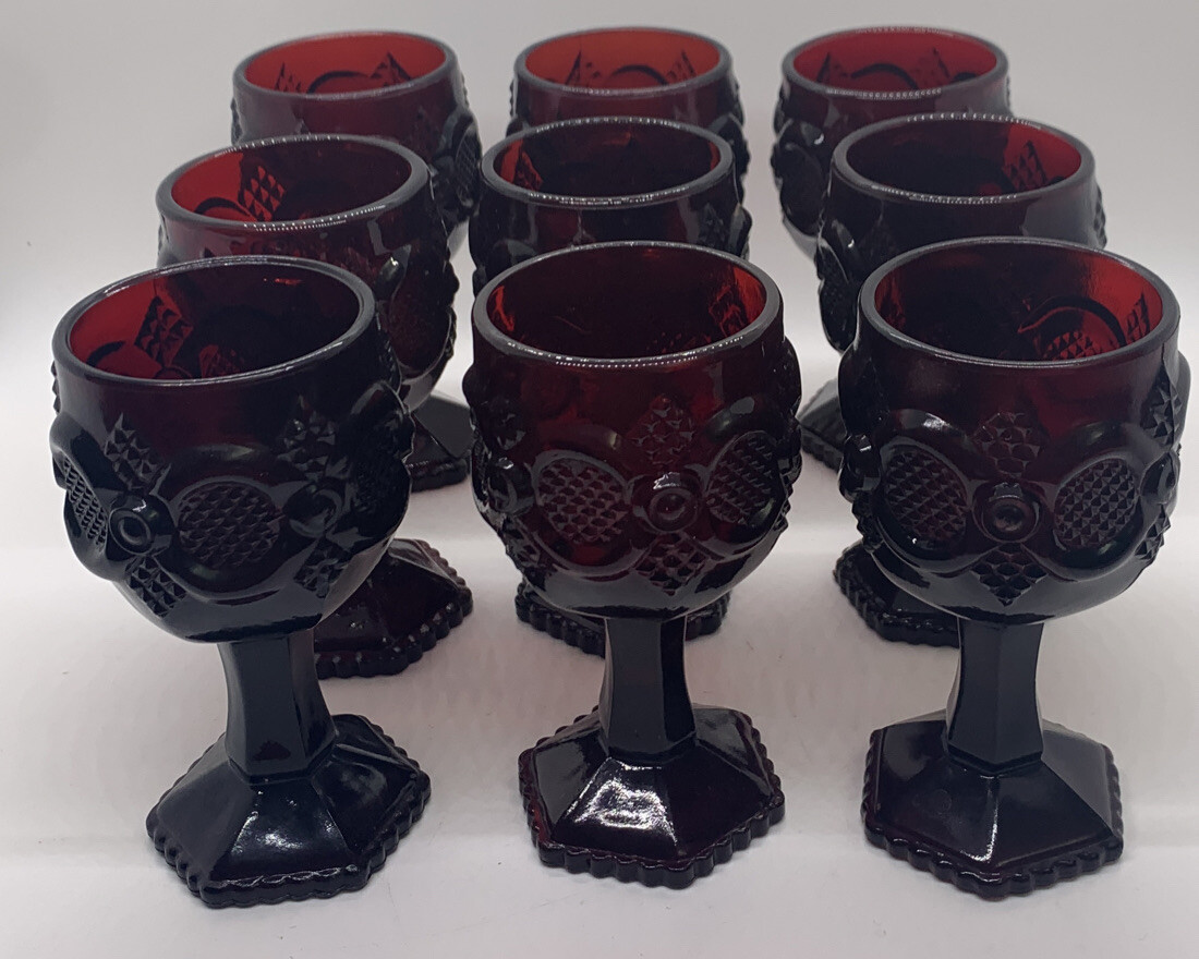 Vintage AVON 81 Piece Set Cape Cod Ruby Red 1876 Glassware