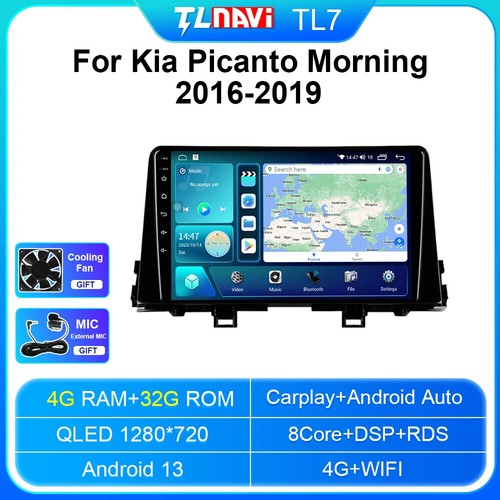 Autoradio Carplay Android Auto Navigazione GPS per Kia Picanto Mattina 2016-2019 - Foto 1 di 32